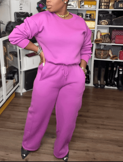 Solid-Color Minimalist Cotton Sweatsuit