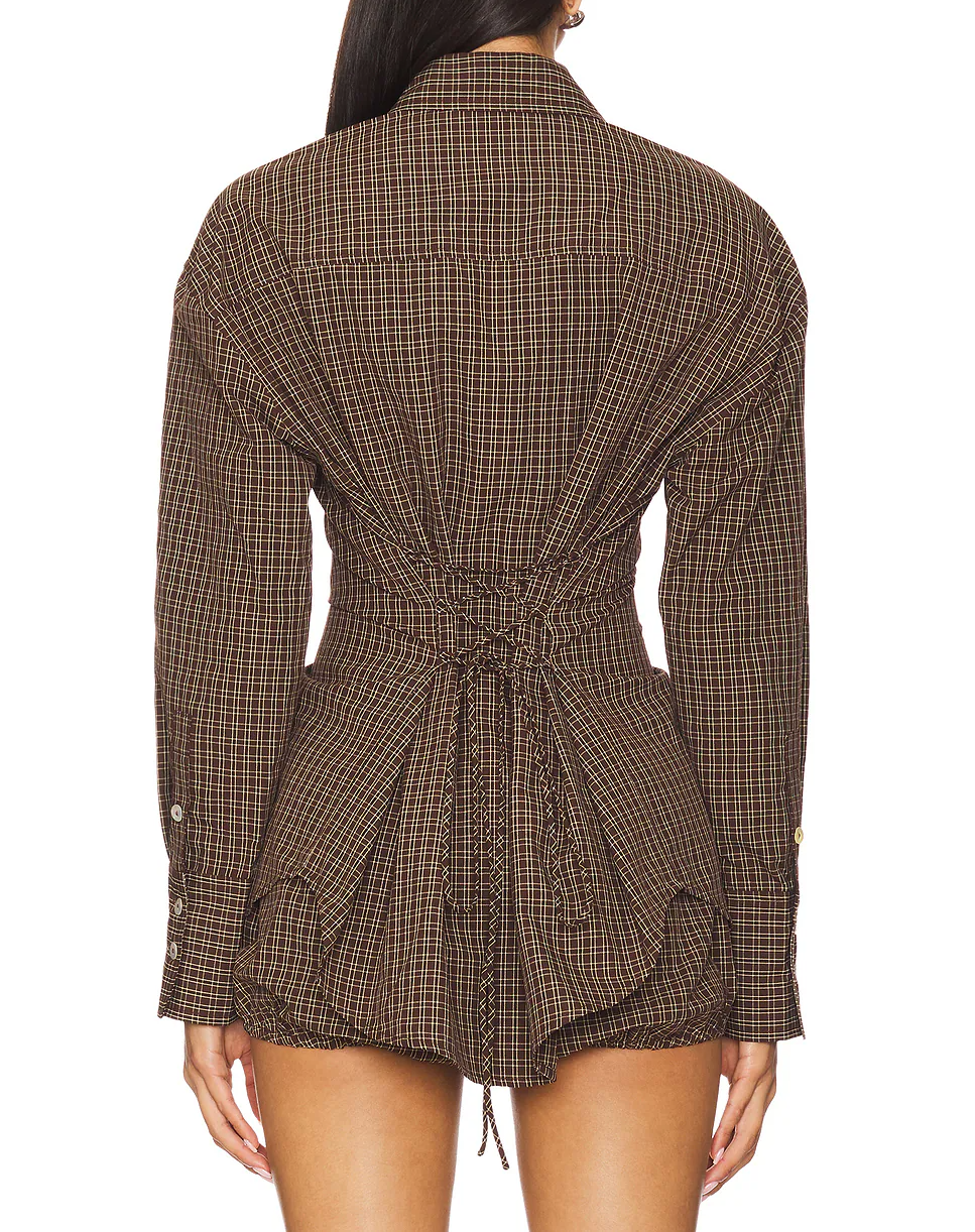 Checkered Pleated Shirt + Shorts