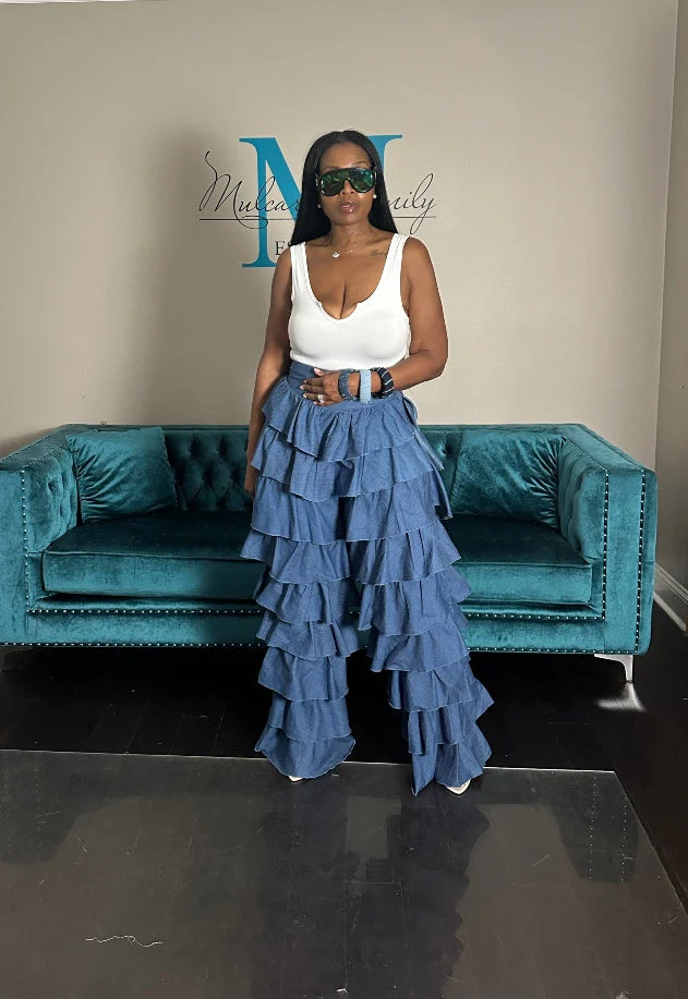 Super Tiered Denim Pant