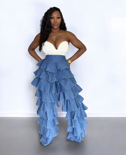 Super Tiered Denim Pant
