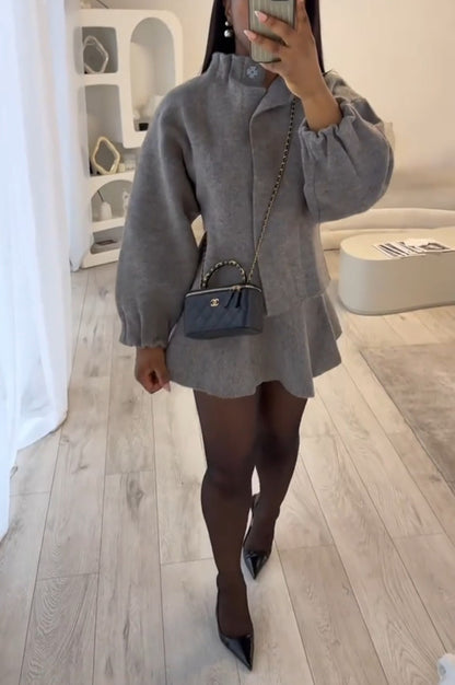 Knit pilot jacket + skirt