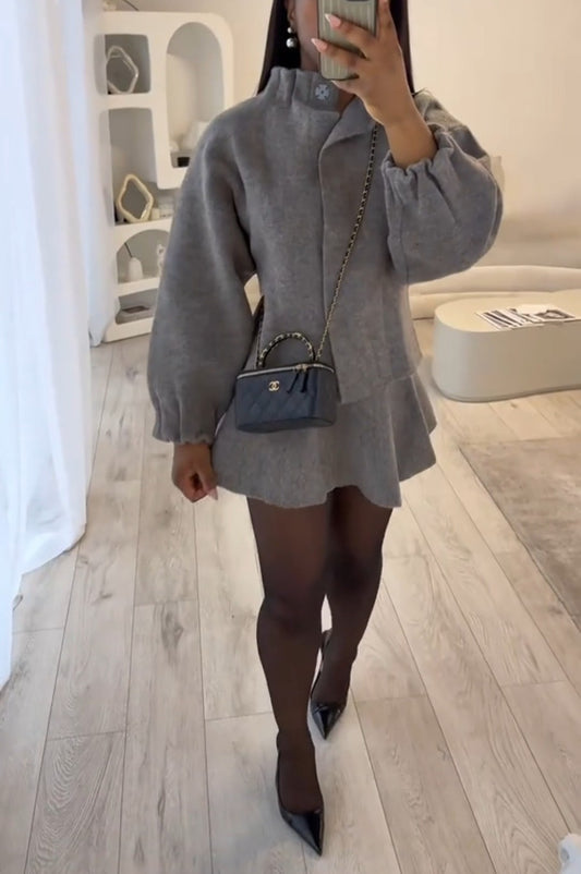 Knit pilot jacket + skirt