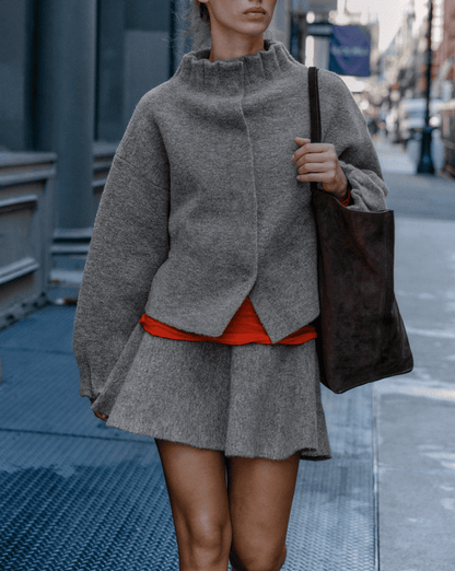 Knit pilot jacket + skirt