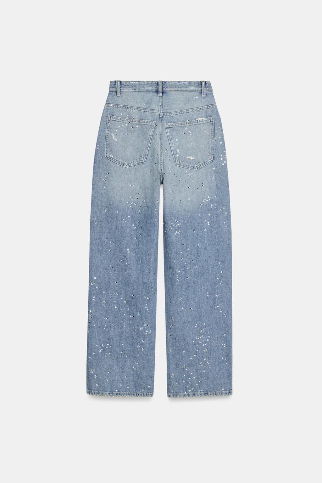 Strass cropped denim jacket + pants