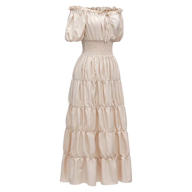 One-shoulder waist cake dress