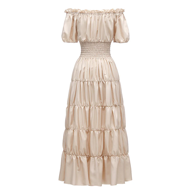 One-shoulder waist cake dress