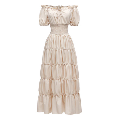 One-shoulder waist cake dress