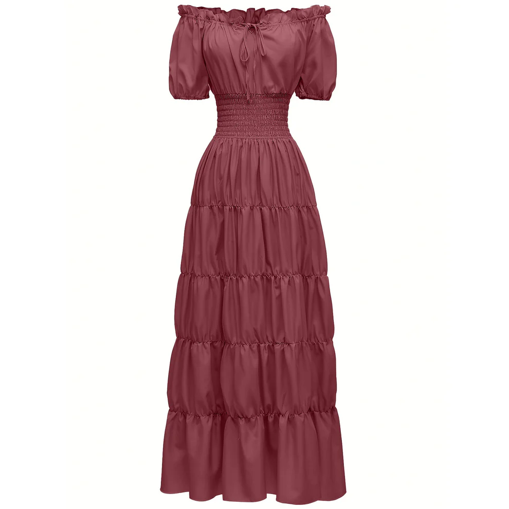 One-shoulder waist cake dress