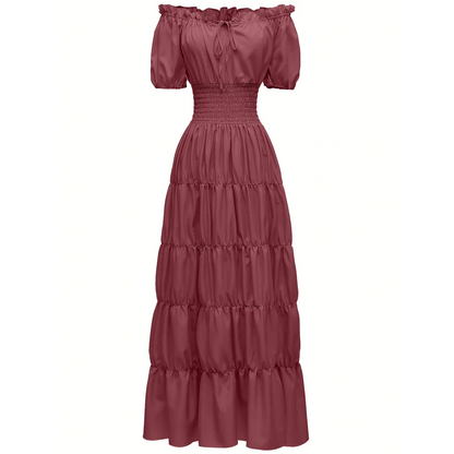 One-shoulder waist cake dress