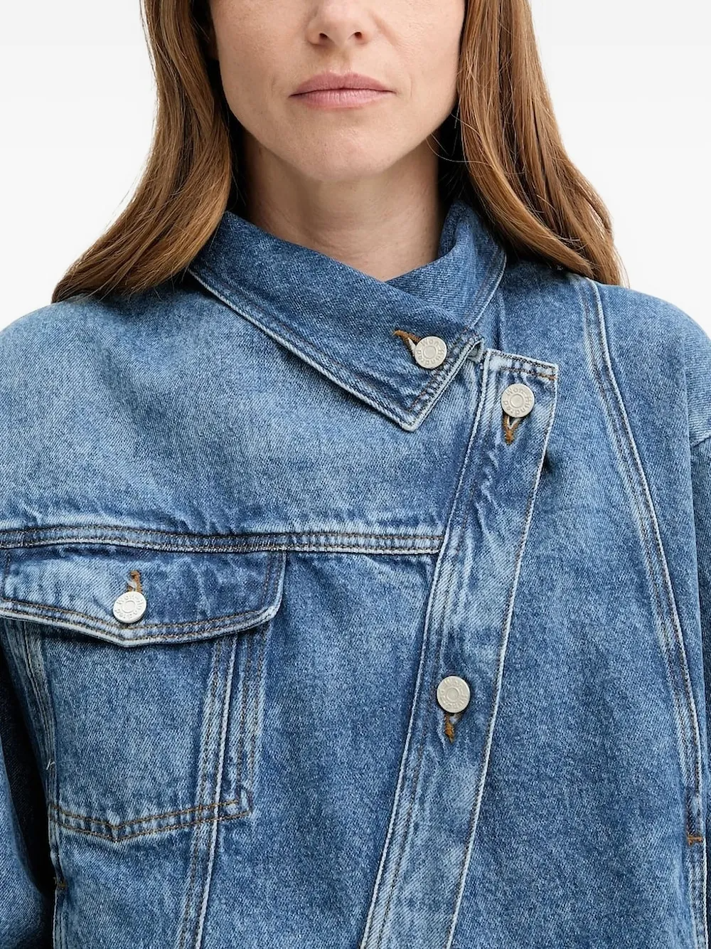 Asymmetrical denim jacket