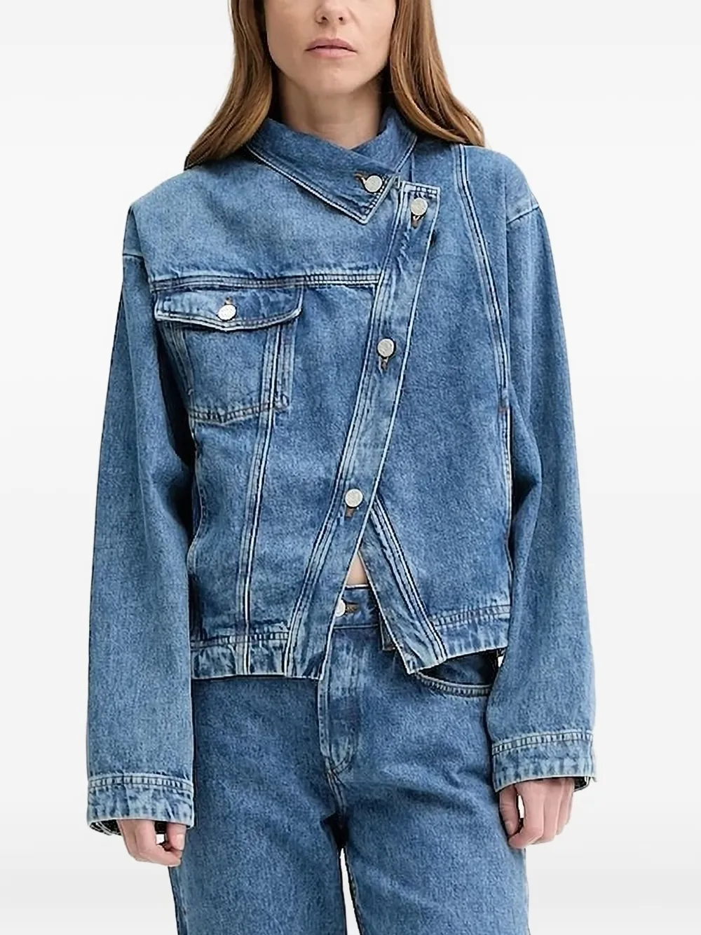Asymmetrical denim jacket