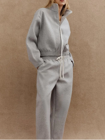 Zipper Sports Sweatshirt Set