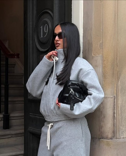 Zipper Sports Sweatshirt Set