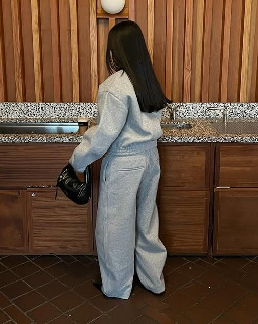 Zipper Sports Sweatshirt Set