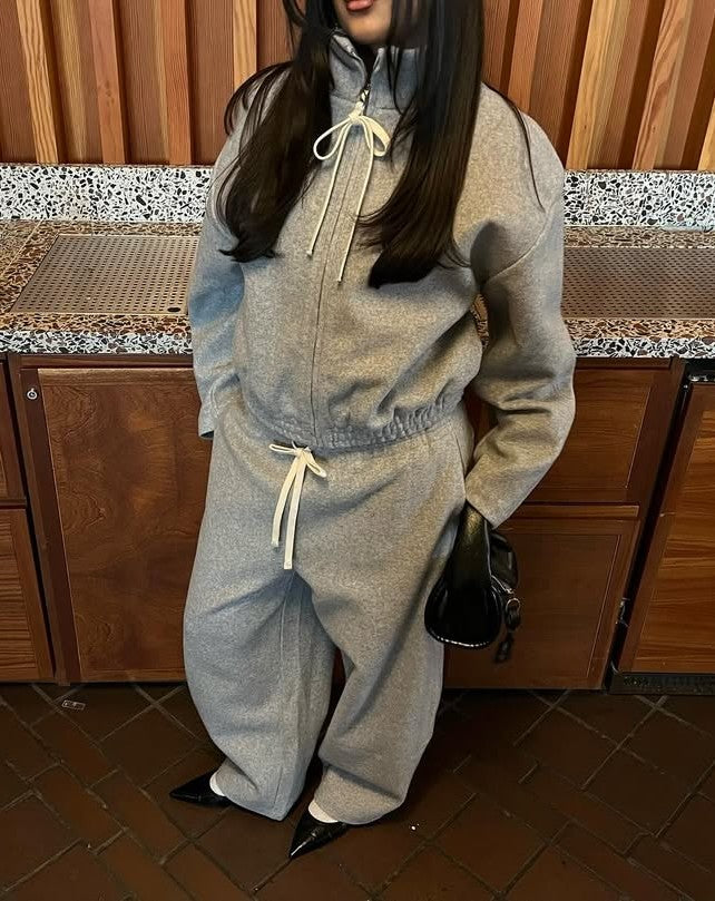 Zipper Sports Sweatshirt Set