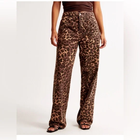 Leopard Printed Low Rise Jeans