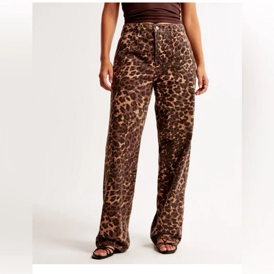 Leopard Printed Low Rise Jeans