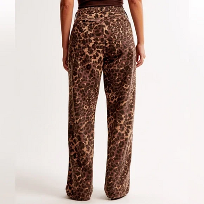 Leopard Printed Low Rise Jeans