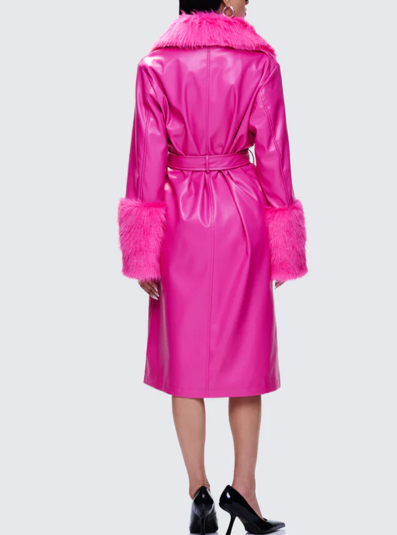 Vegan Fur Leather Coat