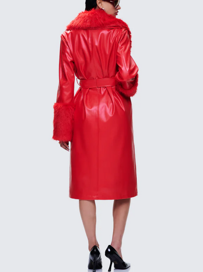 Vegan Fur Leather Coat