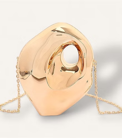 Gold Sculpted Acrylic Clutch