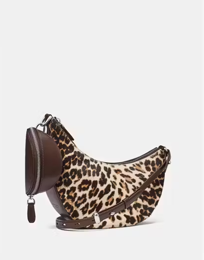 Duo Leopard Haircalf Crossbody Bag
