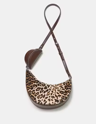 Duo Leopard Haircalf Crossbody Bag