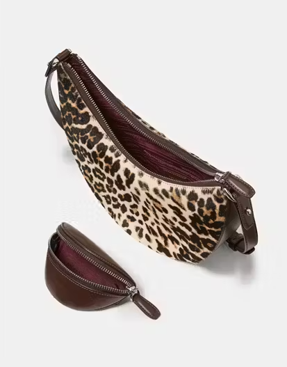 Duo Leopard Haircalf Crossbody Bag