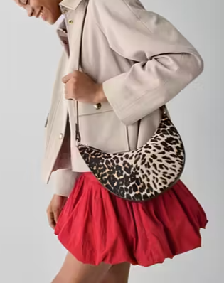 Duo Leopard Haircalf Crossbody Bag