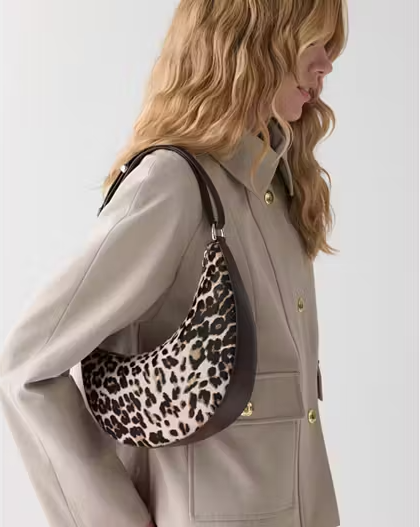 Duo Leopard Haircalf Crossbody Bag