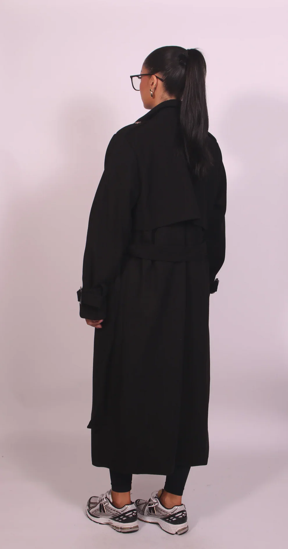 Adjustable belted cuff trench coat