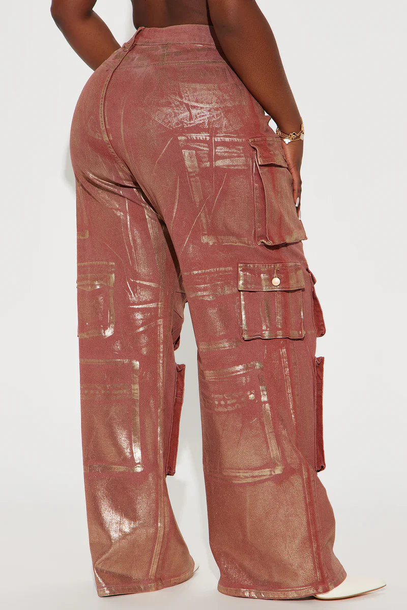 Glossy Cargo Pants