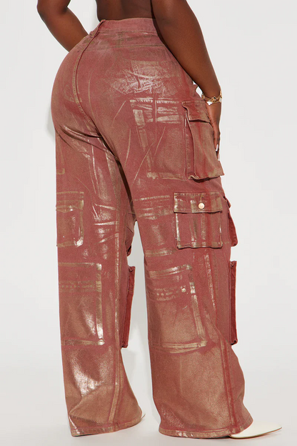Glossy Cargo Pants
