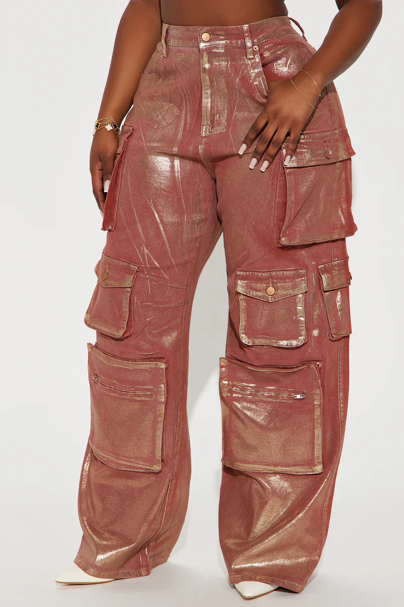 Glossy Cargo Pants