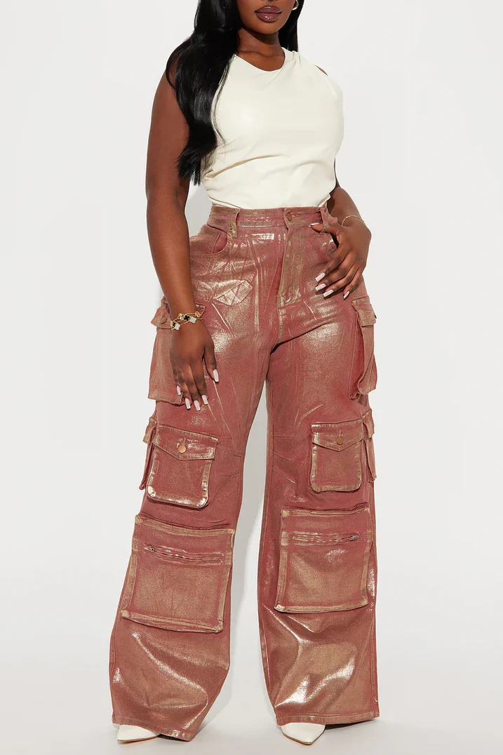 Glossy Cargo Pants