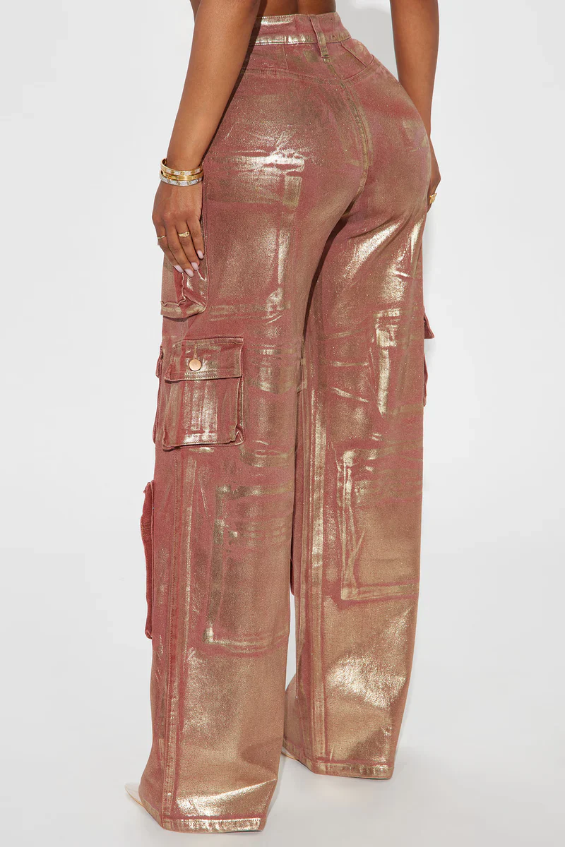 Glossy Cargo Pants