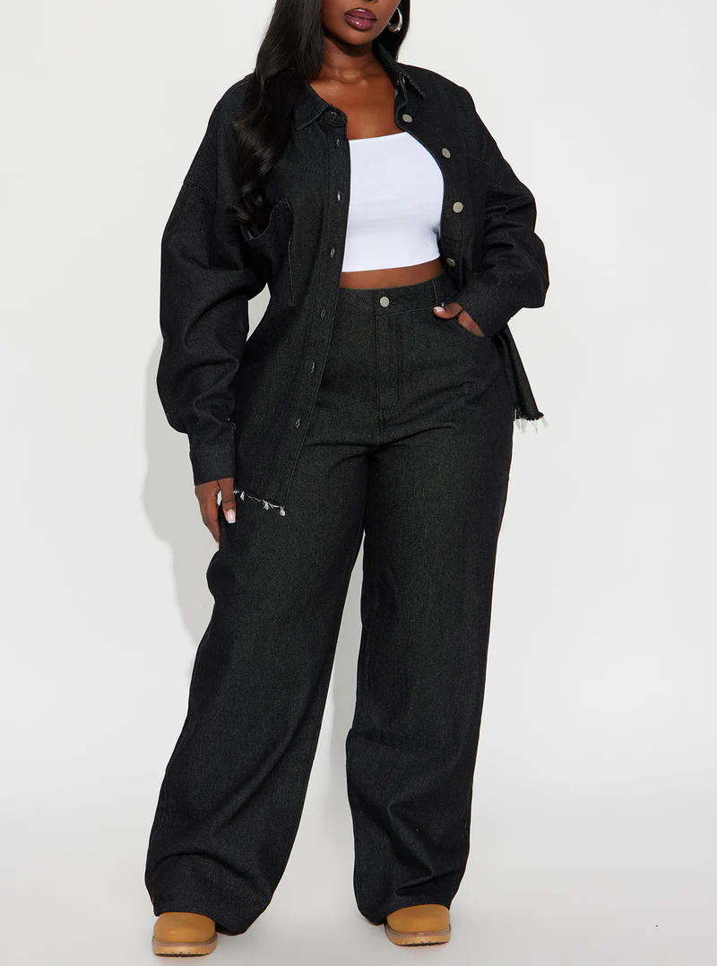 Relaxed Denim Pant Set