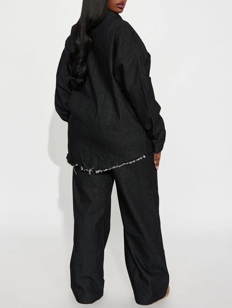 Relaxed Denim Pant Set