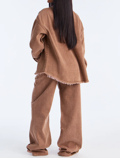 Relaxed Denim Pant Set