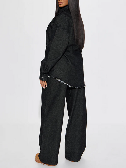 Relaxed Denim Pant Set