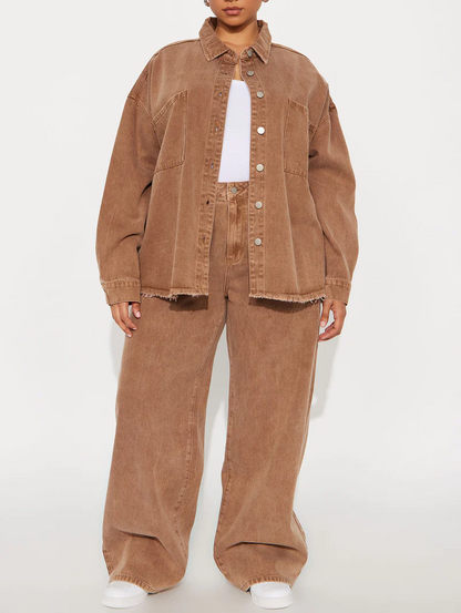 Relaxed Denim Pant Set