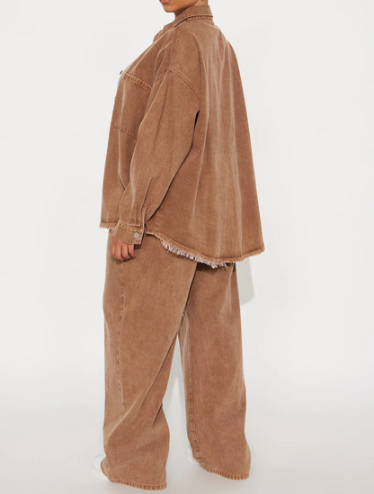 Relaxed Denim Pant Set