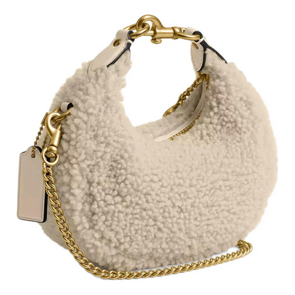 Gold Buckle Wool Handbag