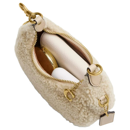 Gold Buckle Wool Handbag