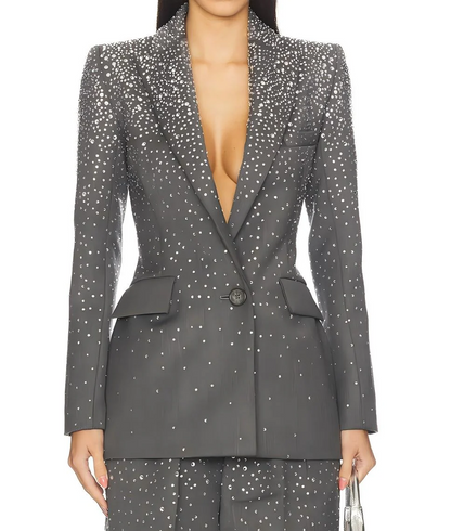 Diamond-embellished two-piece suit