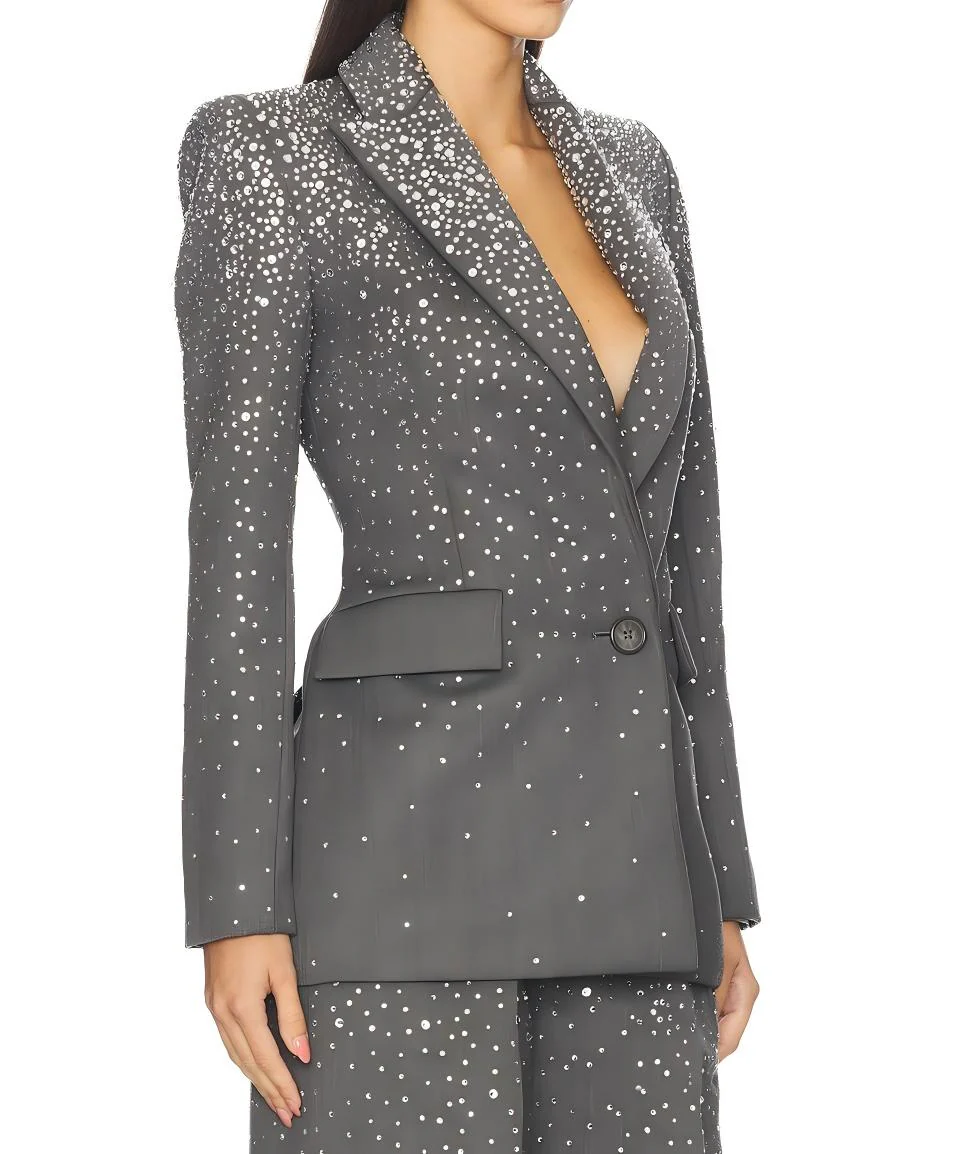 Diamond-embellished two-piece suit