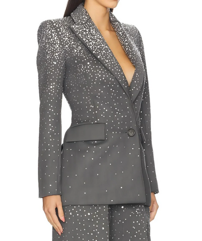 Diamond-embellished two-piece suit