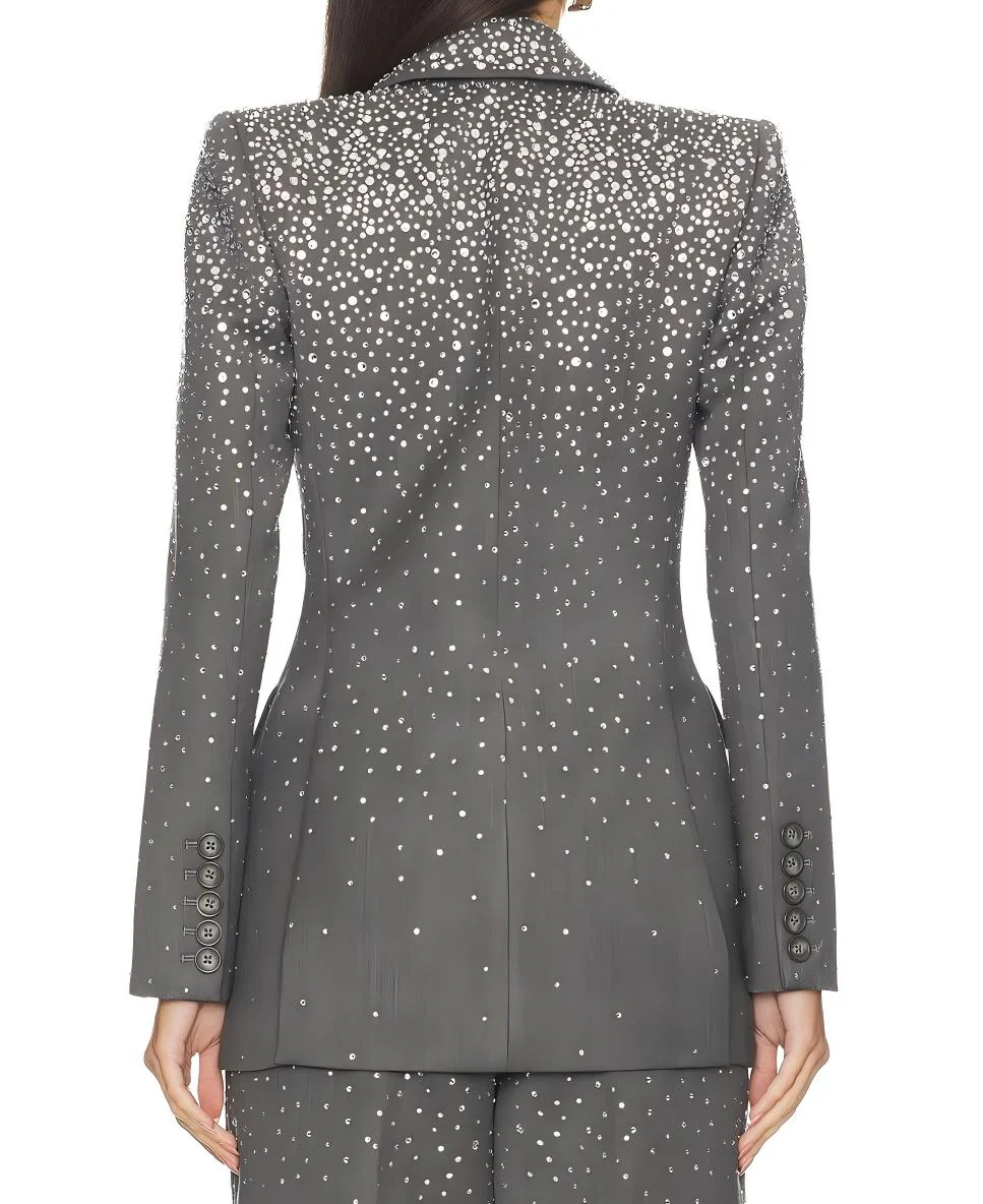 Diamond-embellished two-piece suit