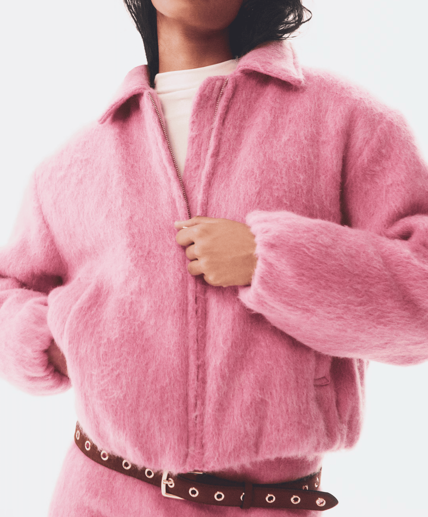 Wool-Blend Bomber Jacket And Skirt Set