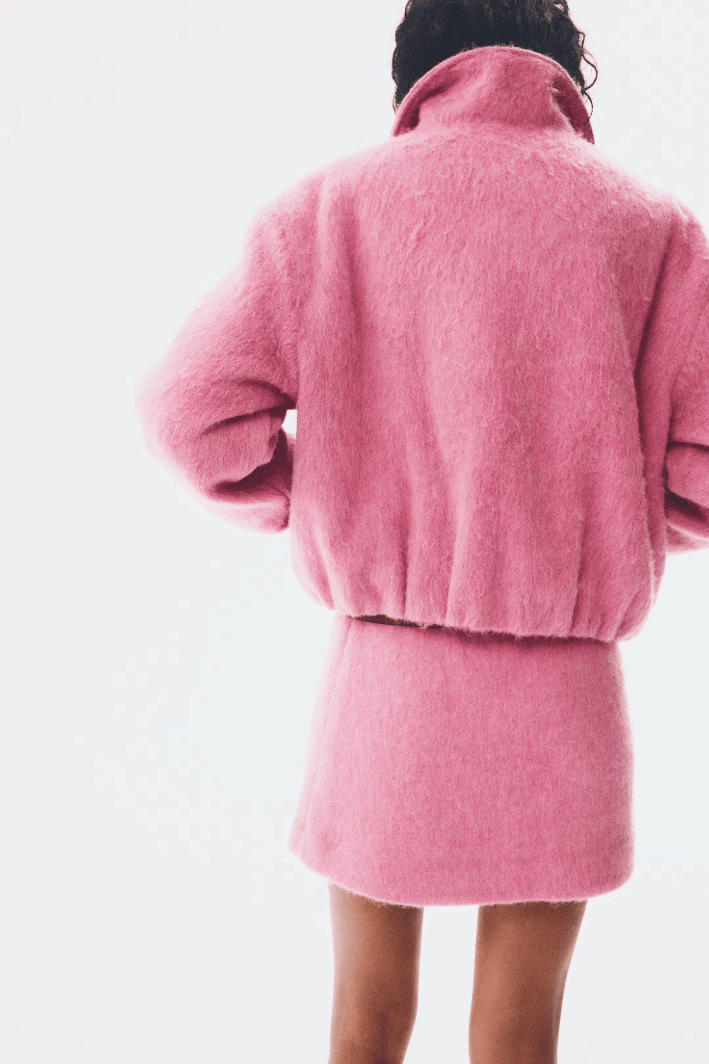 Wool-Blend Bomber Jacket And Skirt Set